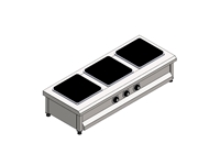 3-Burner Electric Cooktop with Cabinet - 0