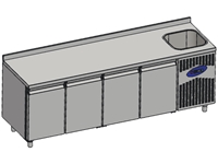 632 Litre Embedded Negative Countertop Refrigerator - 0