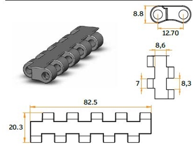 82,5 Mm Modüler Konveyör Bandı - 0