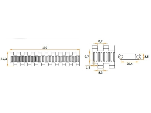 170 mm Modular Conveyor Belt