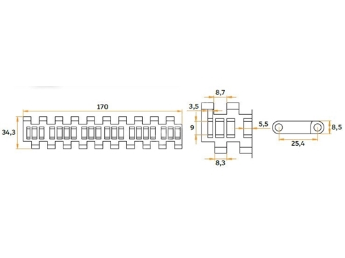 PMB 2540 P30 - 170 Modular Conveyor Belt