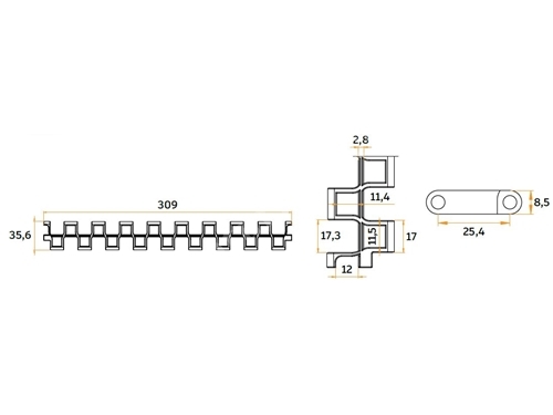 309 Mm Keyless Modular Conveyor Belt