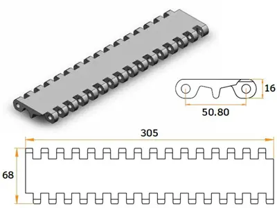 305 mm Modular Conveyor Belt