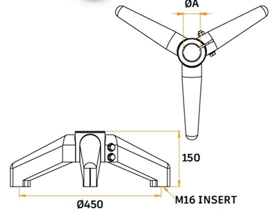 450x150 mm Konveyör Ayağı - 1