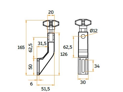 165x126 mm Conveyor Bracket - 1