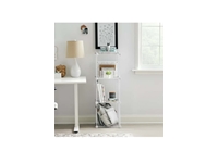 3 Bölmeli Beyaz Renk Metal Ofis Mutfak Kapı Önü Ayakkabılık Dolap Raf Kitaplık - 2