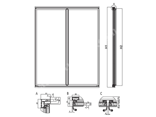 E49 Mini Hınged Glass Door Systems For Retrofıt