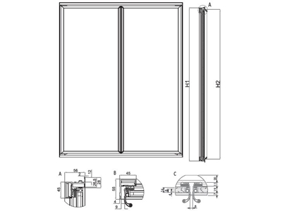 W54 Midi Hinged Glass Door Systems For Refrigerated Cabinet - 2