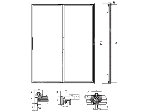 G26 Fullglass Hınged Glass Door Systems For Refrıgerated Cabınet