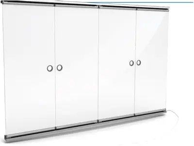Single Glass Hinged Glass Door Systems For Refrigerated Cabinet