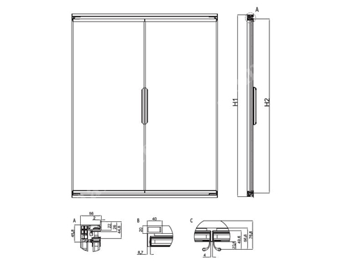 Systèmes de portes en verre Tmax pour armoire réfrigérée