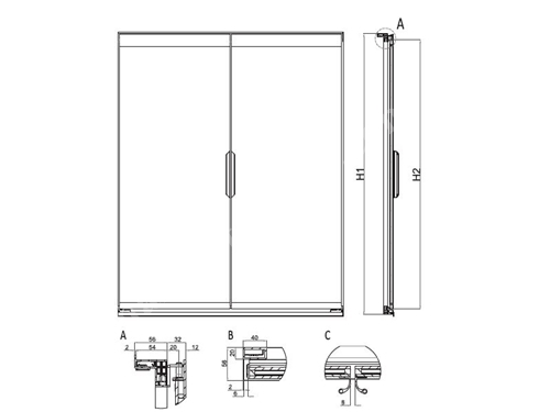 Tmax Moon Hınged Glass Door Systems For Refrıgerated Cabınet