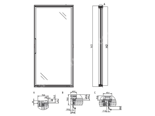 G36 Hınged Glass Door Systems For Cold Room & Freezer Cabınet