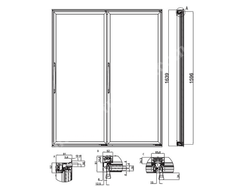Wp75 Hınged Glass Door Systems For Cold Room & Freezer Cabınet