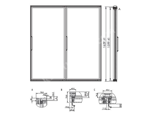 G36 Hinged Glass Door Systems For Cold Room & Cabinet