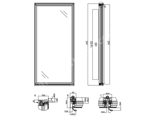 W75 Hinged Glass Door Systems For Cold Room