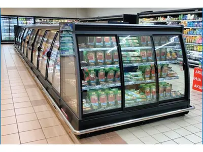 W50 Curved Sliding Glass Door Systems For Refrigerated Cabinet