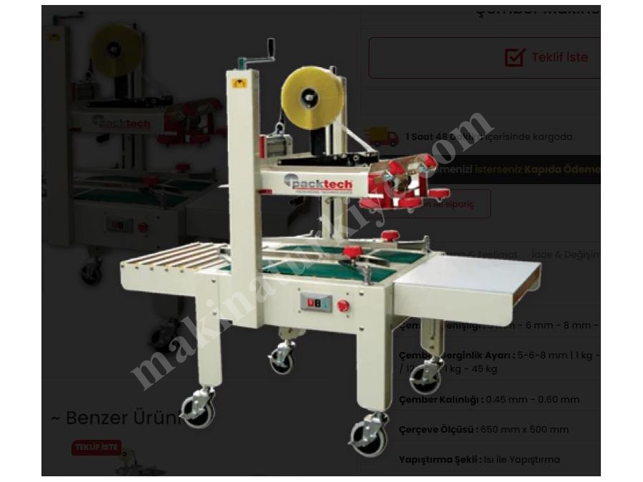  650 mm x 500 mm Transpak Mercury Transit Tam Otomatik Çember Makinesi