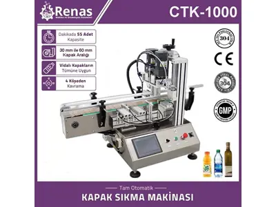CTK-1000 Masaüstü Tam Otomatik Vidalı Kapak Kapatma Makinası İlanı
