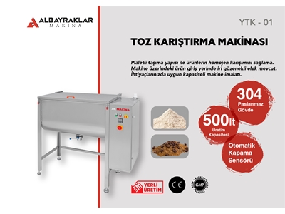 Yatay 500 Lt Toz Karıştırma Makinesi - 0