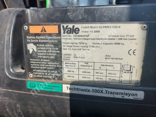 5,0 Tonluk Yale Marka 3,3 M Asansörlü Lpg'li Forklift