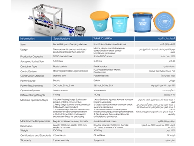 5-20 Litre (2000 Adet / Saat) Kova Dolum Ve Kapama Makinası - 1