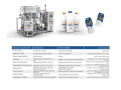 Opsiyonel Paslanmaz Süt Pastörizasyon Sistemi - 1