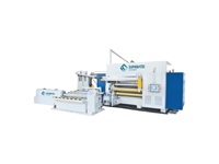 Machine de production de film étirable PVC à bobine double (1800 mm) de 350 kg/heure - 0