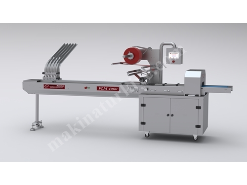 FLM 4000 Horizontal Flowpack Packaging Machine (rice cakes, biscuits, etc) Flowwrapper on pile 