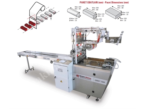 OWET 1000 Überwickelungsmaschine mit Umschlagtyp-Verpackung (Kekse, Reiskekse, Waffeln, Seifen, etc.)