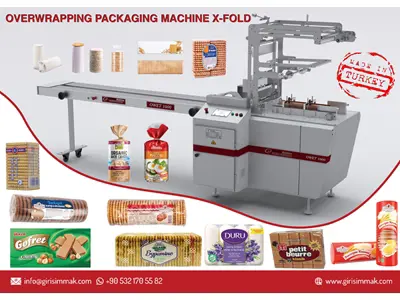 OWET 1000 Overwrapping Envelope-Type Packaging Machine (biscuits, rice cakes, wafers, soaps, etc)