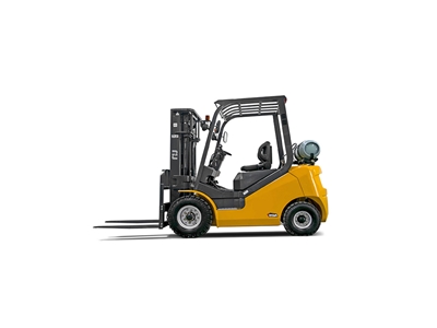 Chariot élévateur à gaz et essence avec ascenseur de 3 à 7 mètres, 2500 kg - 0