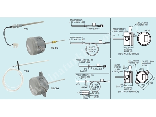 TE-TNS-N044N-14 Luftkanal- und Tauchgebäudeautomationstemperatursensoren