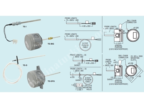 TE-TNS-N094N-12 Luftkanal- und Tauchgebäudeautomationstemperatursensoren