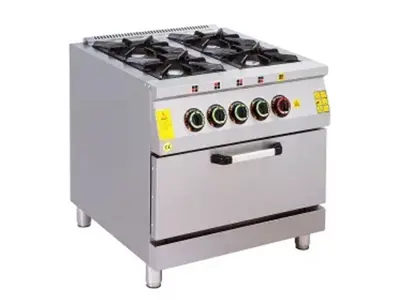 100X100 cm 4-Flammen-Gasherd mit Backofen