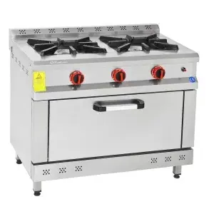 2+1 Stainless Steel Gas Range Oven with 2-Burner Cooktop