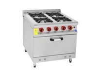 4+1 Stainless Steel Gas Range Oven with 4-Burner Cooktop - 0