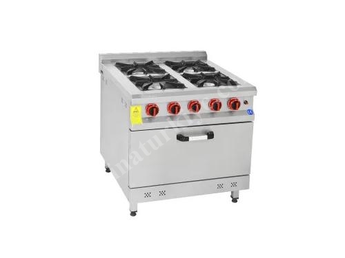 4+1 Stainless Steel Gas Range Oven with 4-Burner Cooktop