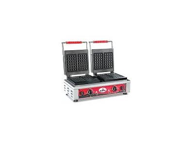 4,4 Kw Paslanmaz Çift Kareli Waffle Pişirme Makinası - 0