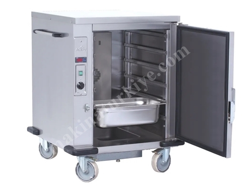 6-Row Stainless Banquet Cart with Tray