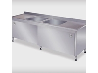 Stainless Double Bowl Worktop Washing Sink - 0