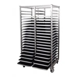 Stainless Double Row Tray Transport Cart - 0