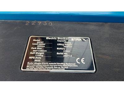 1500 Kg 4800 mm Tripleks Platformlu Akülü İstif Makinası - 10