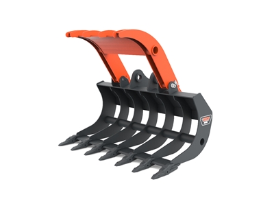 Excavator Grapple Rake Bucket - 7