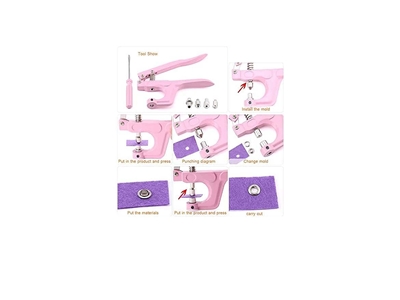 Hodbehod 300 Set Mixed Color 12.5mm T5 Plastic Snap Button and Hand Pliers Set - 4