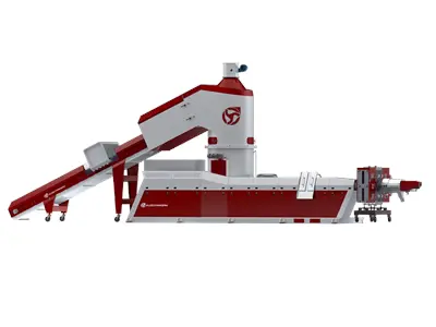 Plastic Recycling Extruder with 70 Mm Screw Diameter and Intensifier