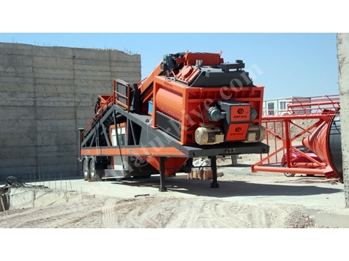 60 m3/h Double Chassis Mobile Concrete Plant