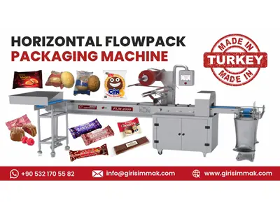 FLM 3000 Horizontal Flowpack Packaging Machine For Bars With Semi-Automatic Product Feeding