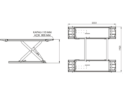 3 Ton 1 Metrelik Elektrohidrolik Lastikçi Lifti - 1