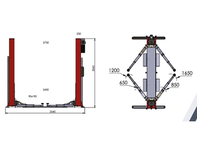 5 Ton Elektrohidrolik Şaseli 2 Kolonlu Oto Lift - 1